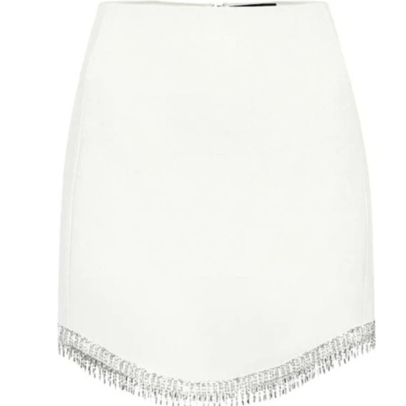 DAVID KOMA rhinestone trim skirt - Picture 1 of 6
